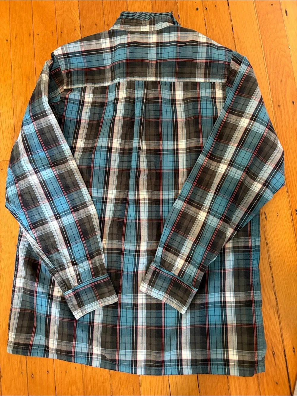 The Children's Place Blue and Black Plaid Button-Down Shirt